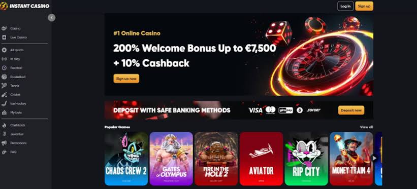 Evaluación del sitio web de Instantaneous Casino